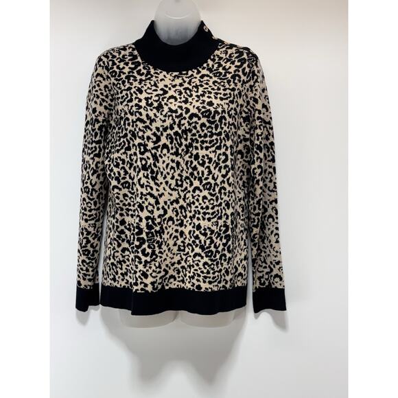 Calvin Klein Long Sleeve Sweater Beige and Black Women’s Size Medium - Picture 1 of 10